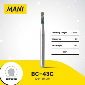 Mani Diamond Burs - Ball Collar, Coarse, 5Pcs/Pk, MDBBC-43C