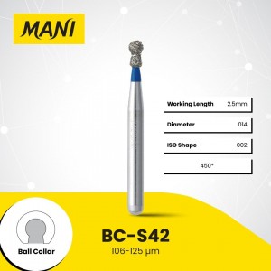 Mani Diamond Bur - Ball Collar, Medium (Short Shank), 5Pcs/PK, MDBBC-S42