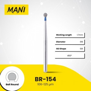 Mani Diamond Burs - Ball Round, Medium, 5Pcs/Pk, MDBBR-154