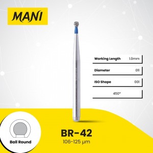 Mani Diamond Burs - Ball Round, Medium, 5Pcs/Pk, MDBBR-42