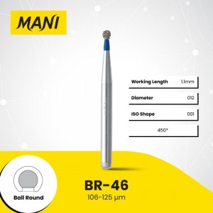 Mani Diamond Burs - Ball Round, Medium, 5Pcs/Pk, MDBBR-46
