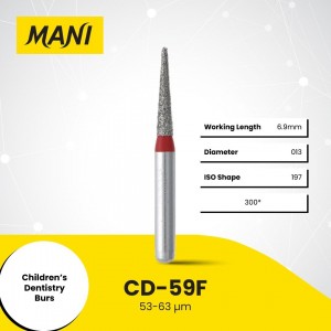 Mani Diamond Burs - Children's Dentistry, Pointed Cone, Fine, 5Pcs/PK, MDBCD-59F