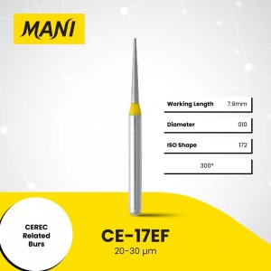 Mani Diamond Bur - Cerec , Extra-Fine, 5Pcs/PK, MDBCE-17EF
