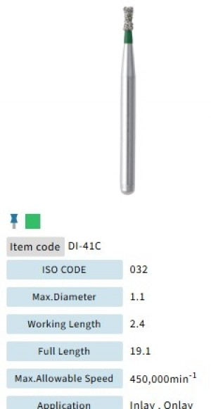 Mani Diamond Burs - Double Inverted Cone, Coarse, 5Pcs/PK, MDBDI-41C