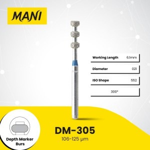 Mani Diamond Burs Depth Marker Burs DM-305, Medium, 5Pcs/Pk, MDBDM-305