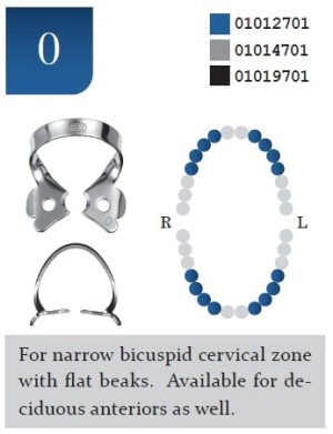 DENTECH KSK Rubber Dam Clamps Bicuspid Glossy #0