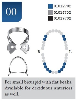 DENTECH KSK Rubber Dam Clamps Bicuspid Glossy #00
