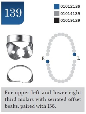 DENTECH KSK Rubber Dam Clamps Molar Glossy #139