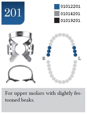 DENTECH KSK Rubber Dam Clamps Molar Glossy #201