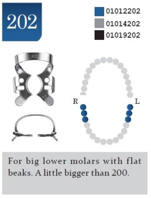 DENTECH KSK Rubber Dam Clamps Molar Glossy #202