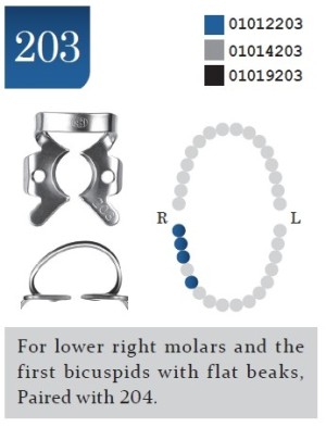 DENTECH KSK Rubber Dam Clamps Molar Glossy #203