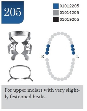 DENTECH KSK Rubber Dam Clamps Molar Glossy #205