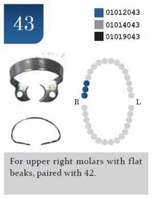 DENTECH KSK Rubber Dam Clamps Molar Glossy #43