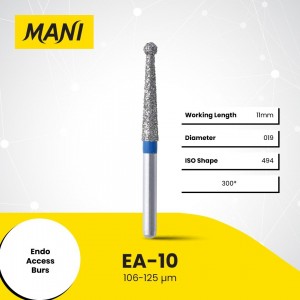 Mani Diamond Bur -Endo Access, Medium, 5Pcs/PK, MDBEA-10