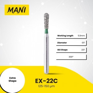 Mani Diamond Burs - Extra Shape, Coarse, 5Pcs/PK, MDBEX-22C