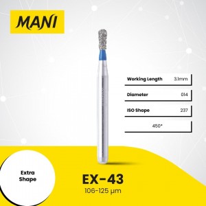 Mani Diamond Burs - Extra Shape, Medium, 5Pcs/PK, MDBEX-43