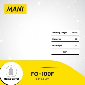 Mani Diamond Bur - Flame Ogival End, Fine, 5Pcs/PK, MDBFO-100F