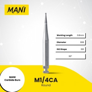 MANI CARBIDE BUR ROUND SHAPE M1/4CA FG 10/PACK, MCBRM1/4CA