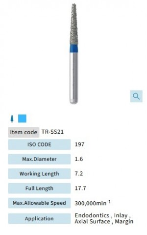Mani Diamond Burs - Round End Taper, Medium (Super Short Shank), 5Pcs/PK, TR-SS21