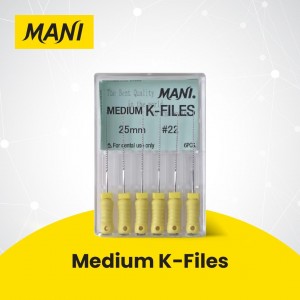 MANI MEDIUM K-FILES 25MM 6/PACK, K FILES, HAND FILES
