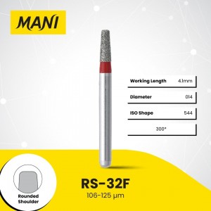 Mani Diamond Bur - Rounded Shoulder, Fine, 5Pcs/PK, MDBRS-32F