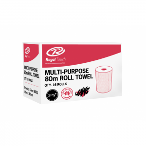 Royal Touch Multi-Purpose 2 Ply Towel Roll 18cm x 80M 16/Carton - RT66011