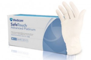 Medicom SafeTouch White Nitrile Powder Free Exam Gloves, 100pcs/Box, 10Box/Carton