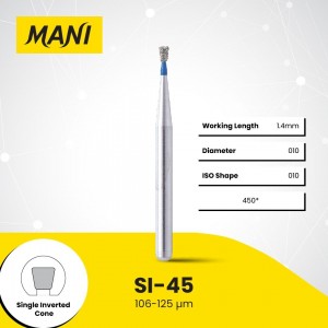 Mani Diamond Bur - Single Inverted Cone, Medium, 5Pcs/PK, MDBSI-45