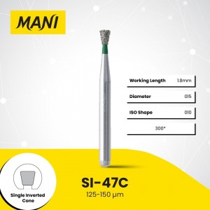Mani Diamond Bur - Single Inverted Cone, Coarse, 5Pcs/PK, MDBSI-47C