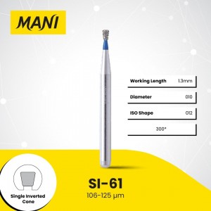 Mani Diamond Bur - Single Inverted Cone, Medium, 5Pcs/PK, MDBSI-61