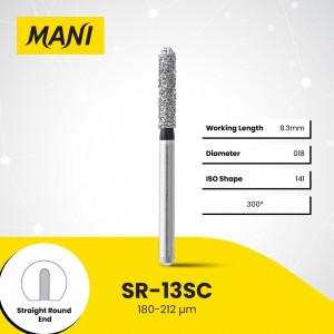 Mani Diamond Burs - Straight Round End, Super Coarse, 5Pcs/PK, MDBSR-13SC