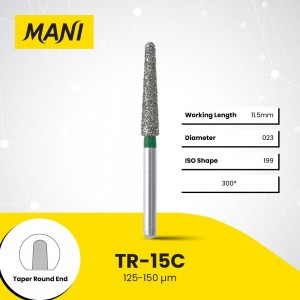 Mani Diamond Burs - Round End Taper, Coarse, 5Pcs/PK, MDBTR-15C