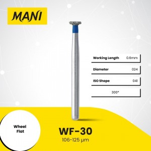 Mani Diamond Burs - Wheel Flat End, Medium, 5Pcs/PK, MDBWF-30