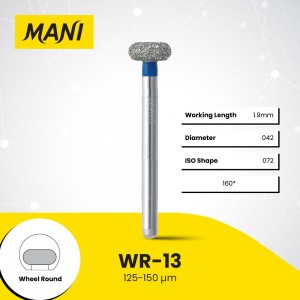 Mani Diamond Burs - Wheel Round End, Medium, 5Pcs/PK, MDBWR-13